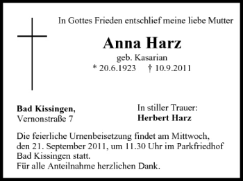 Anzeige von Anna Harz von MGO