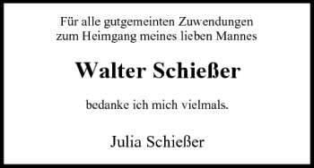 Anzeige von Walter Schießer von MGO