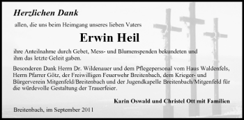 Anzeige von Erwin Heil von MGO