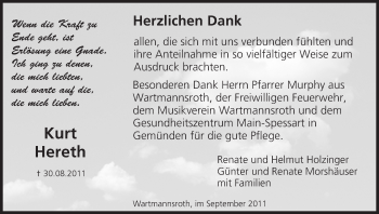 Anzeige von Kurt Hereth von MGO