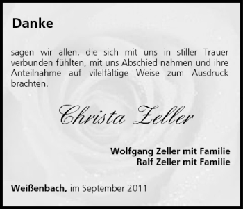Anzeige von CHrista Zeller von MGO