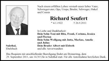 Anzeige von Richard Seufert von MGO