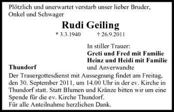 Anzeige von Rudo Geiling von MGO
