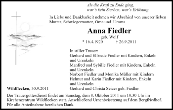 Anzeige von Anna Fiedler von MGO