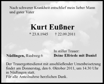 Anzeige von Kurt Eußner von MGO