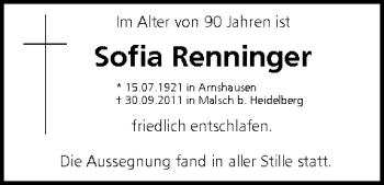 Anzeige von Sofia Renninger von MGO