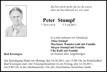 Anzeige von Peter Stumpf von MGO