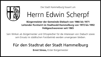 Anzeige von Edwin Scherpf von MGO