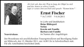 Anzeige von Ernst Fischer von MGO