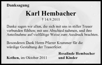 Anzeige von Karl Hembacher von MGO