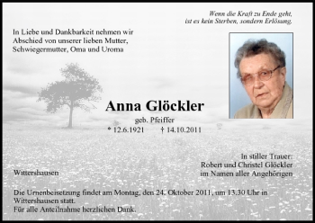 Anzeige von Anna Glöckler von MGO
