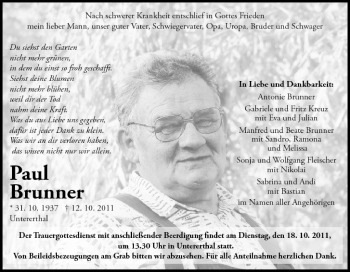 Anzeige von Paul Brunner von MGO