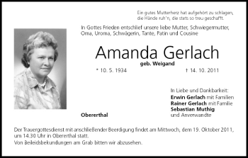 Anzeige von Amanda Gerlach von MGO