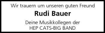 Anzeige von Rudi Bauer von MGO