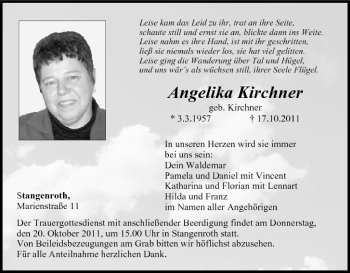 Anzeige von Angelika Kirchner von MGO