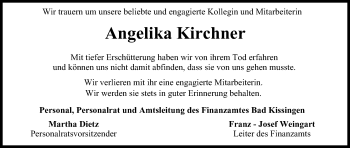Anzeige von Angelika Kirchner von MGO