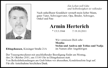 Anzeige von Armin Herterich von MGO