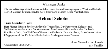 Anzeige von Helmut Schöbel von MGO