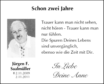 Anzeige von Jürgen F Saalmüller von MGO