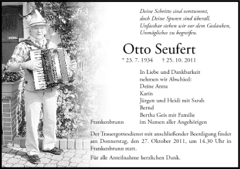 Anzeige von Otto Seufert von MGO