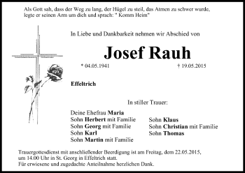 Anzeige von Josef Rauh von MGO