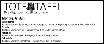 Anzeige von Marianne Scheit von MGO