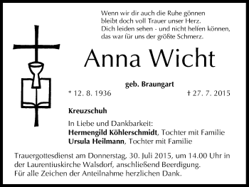 Anzeige von Anna Wicht von MGO