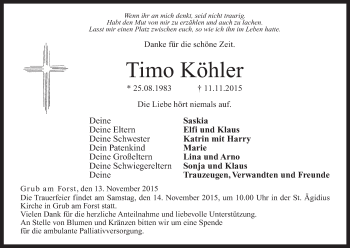 Anzeige von Timo Köhler von MGO