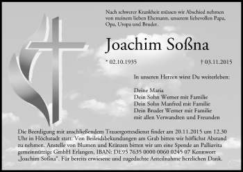 Anzeige von Joachim Soßna von MGO