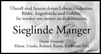 Anzeige von Sieglinde Manger von MGO