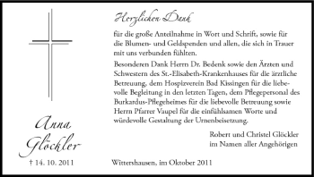 Anzeige von Anna Glöckler von MGO