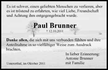 Anzeige von Paul Brunner von MGO