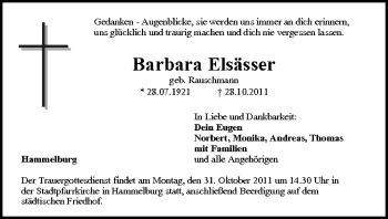Anzeige von Barbara Elsässer von MGO
