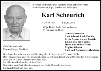 Anzeige von Karl Scheurich von MGO