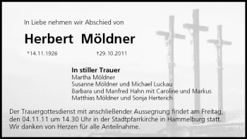 Anzeige von Herbert Möldner von MGO