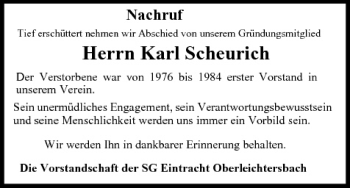 Anzeige von Karl Scheurich von MGO