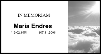 Anzeige von Maria Endres von MGO