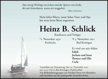 Anzeige von Heinz B. Schlick von MGO