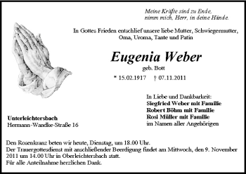 Anzeige von Eugenia Weber von MGO