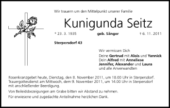 Anzeige von Kunigunda Seitz von MGO