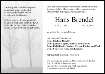 Anzeige von Hans Brendel von MGO