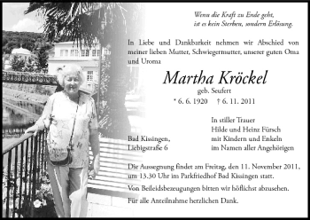 Anzeige von Martha Kröckel von MGO
