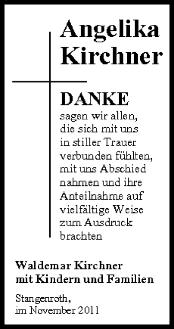 Anzeige von Angelika Kirchner von MGO