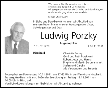Anzeige von Ludwig Porzky von MGO