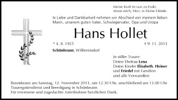 Anzeige von Hans Hollet von MGO