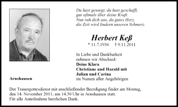 Anzeige von Herbert Keß von MGO