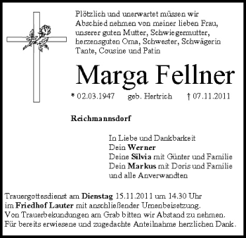 Anzeige von Marga Fellner von MGO
