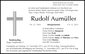 Anzeige von Rudolf Aumüller von MGO