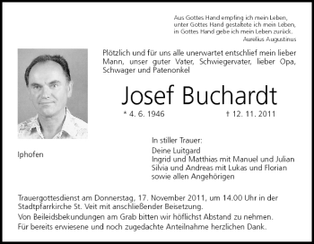 Anzeige von Josef Buchardt von MGO