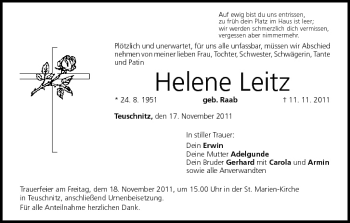 Anzeige von Helene Leitz von MGO
